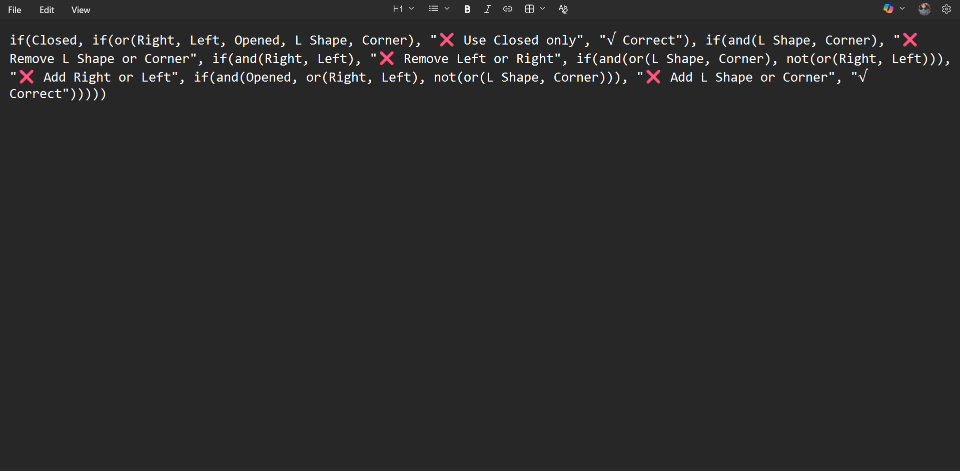 Parametric Formula 6
